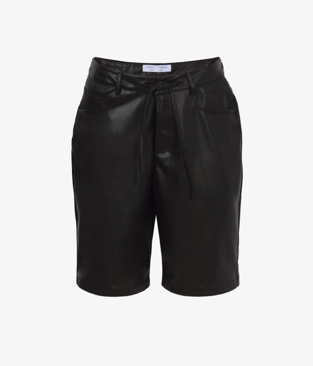 FAUX LEATHER SHORTS- BLACK