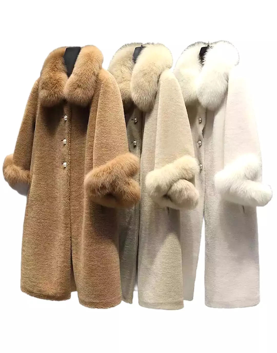 Fox Fur Trimmed Wool Coat