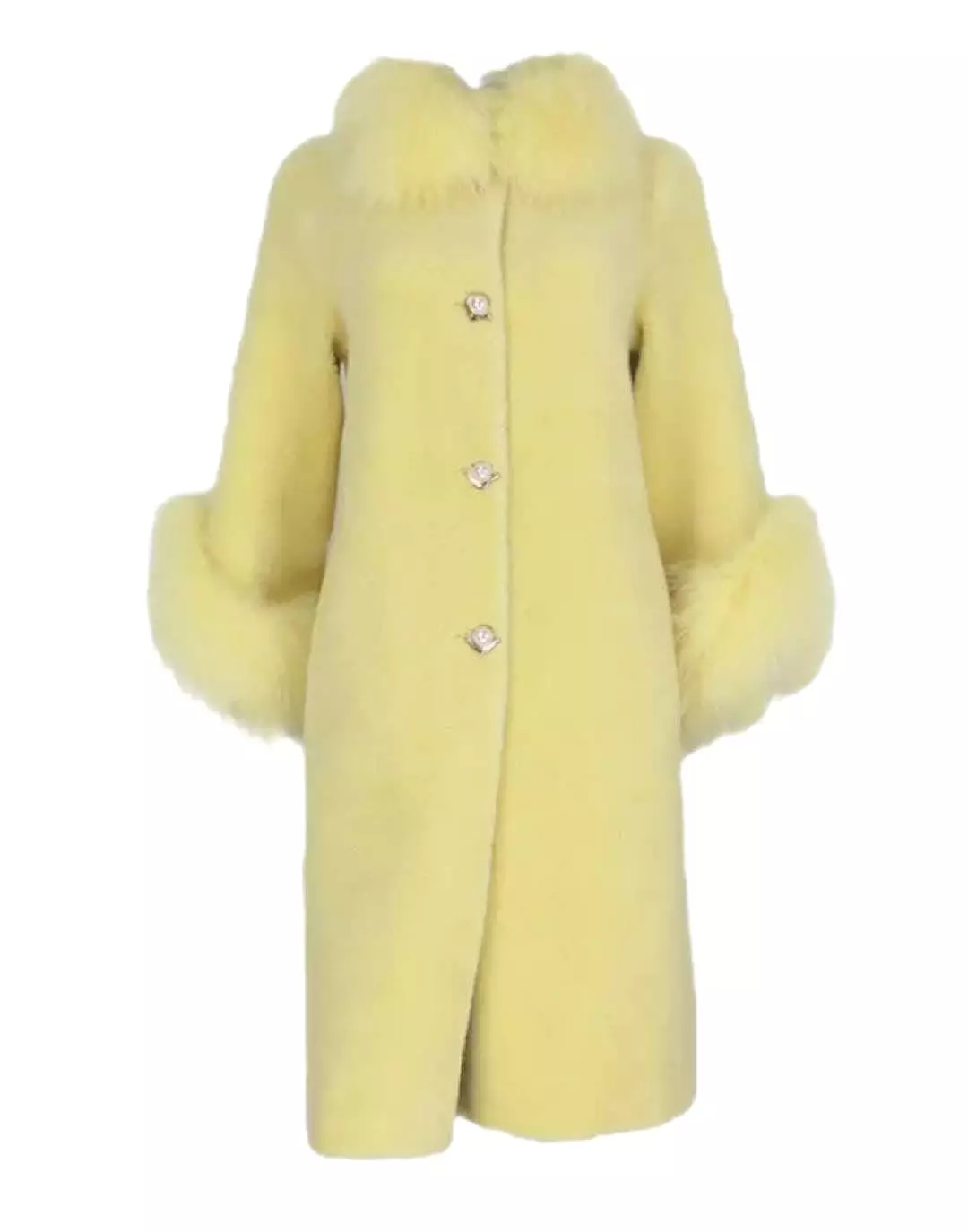 Fox Fur Trimmed Wool Coat