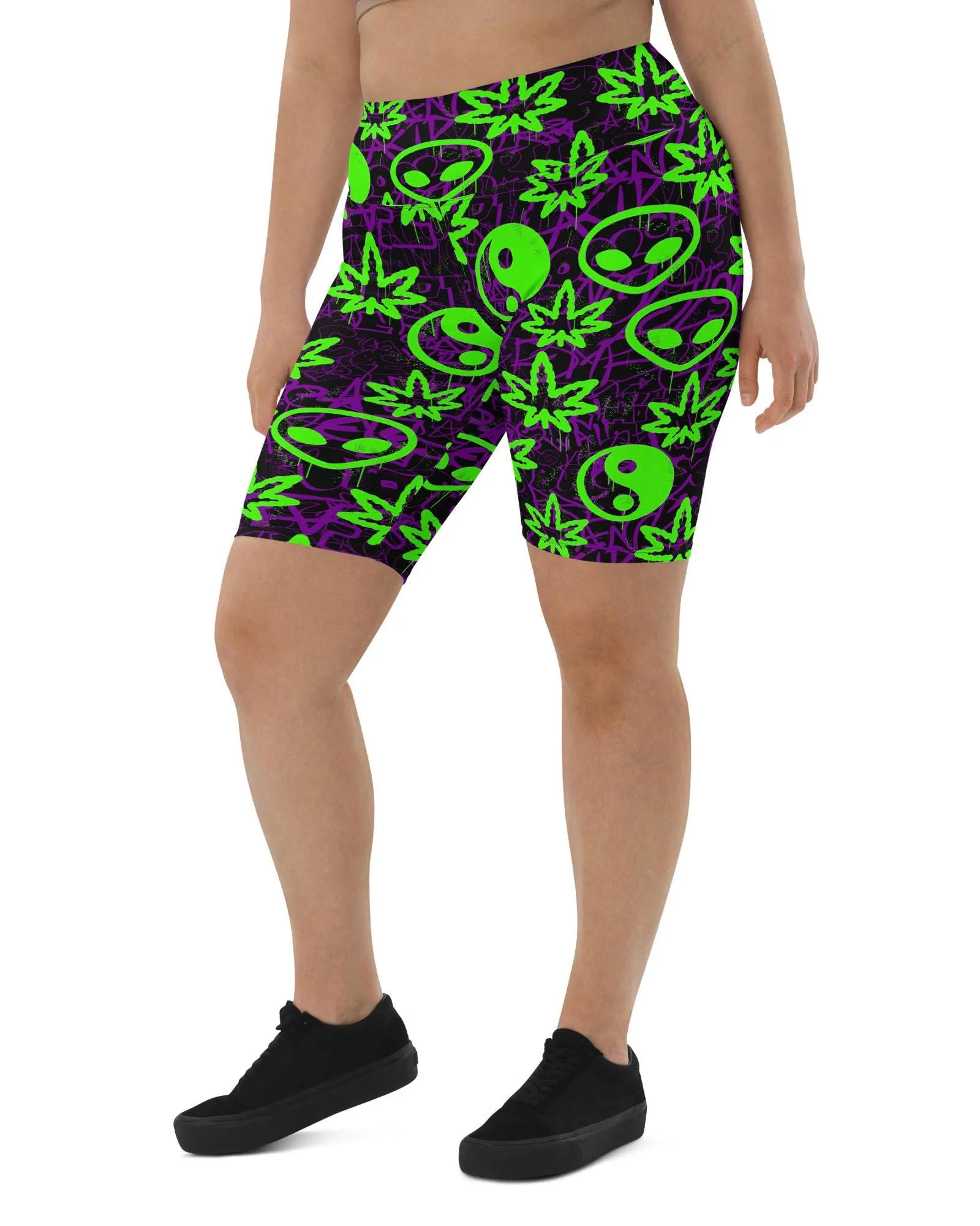 Ganja Graffiti Biker Shorts