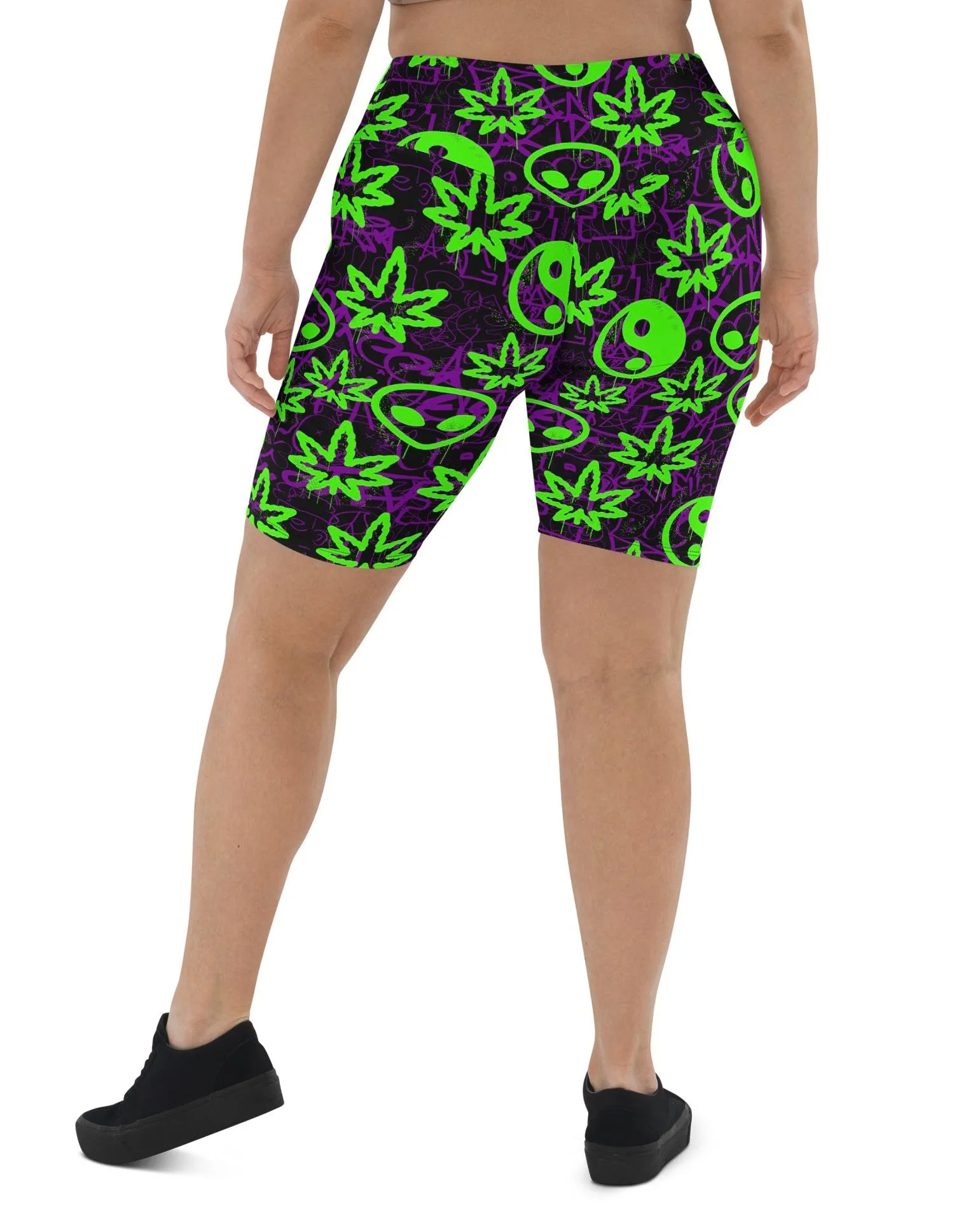 Ganja Graffiti Biker Shorts