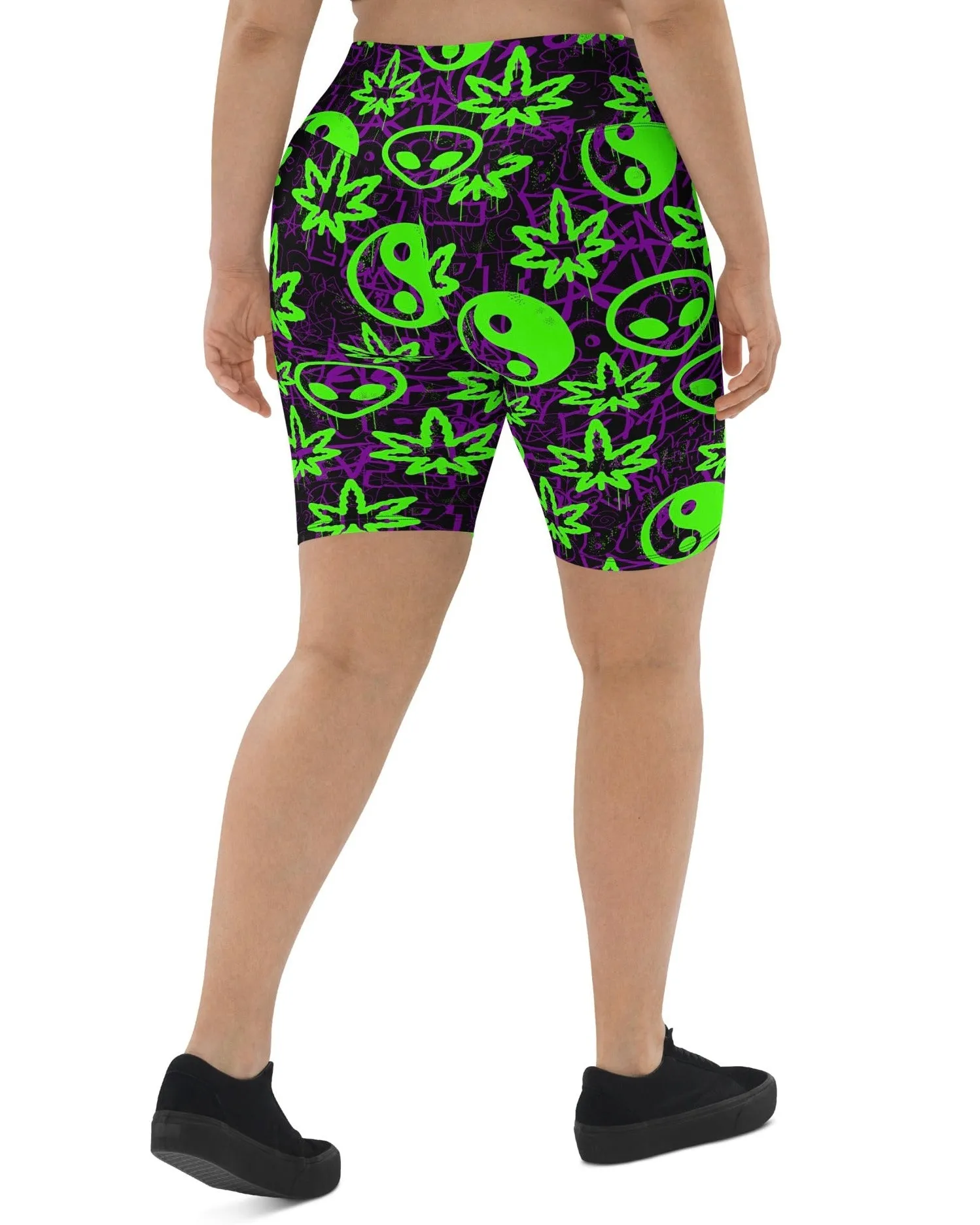 Ganja Graffiti Biker Shorts