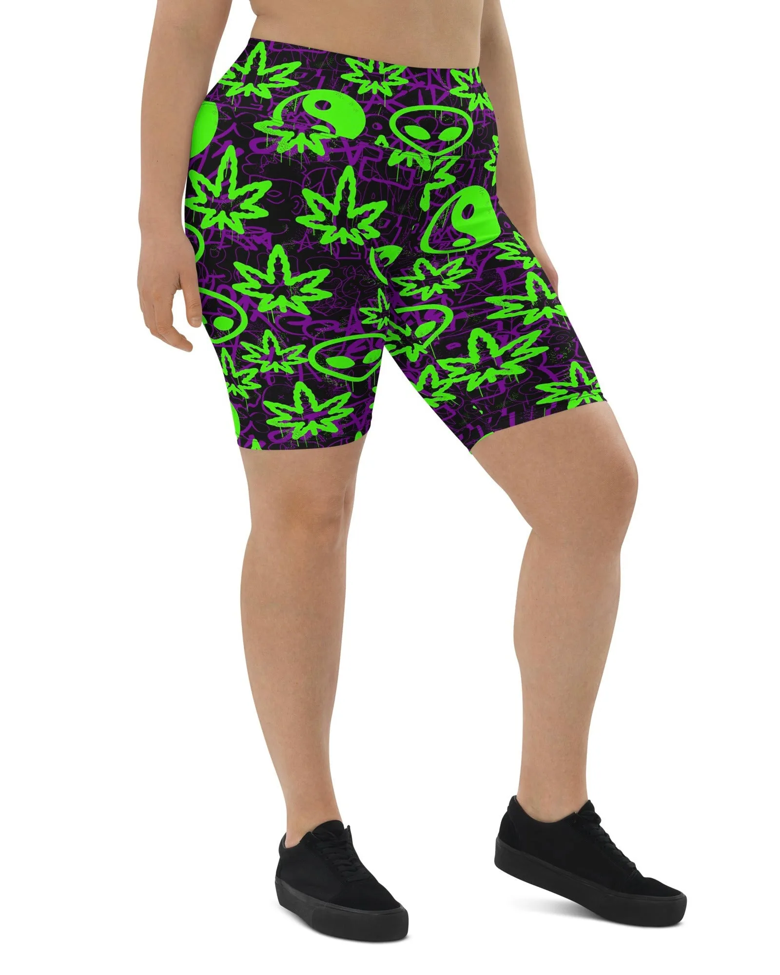 Ganja Graffiti Biker Shorts