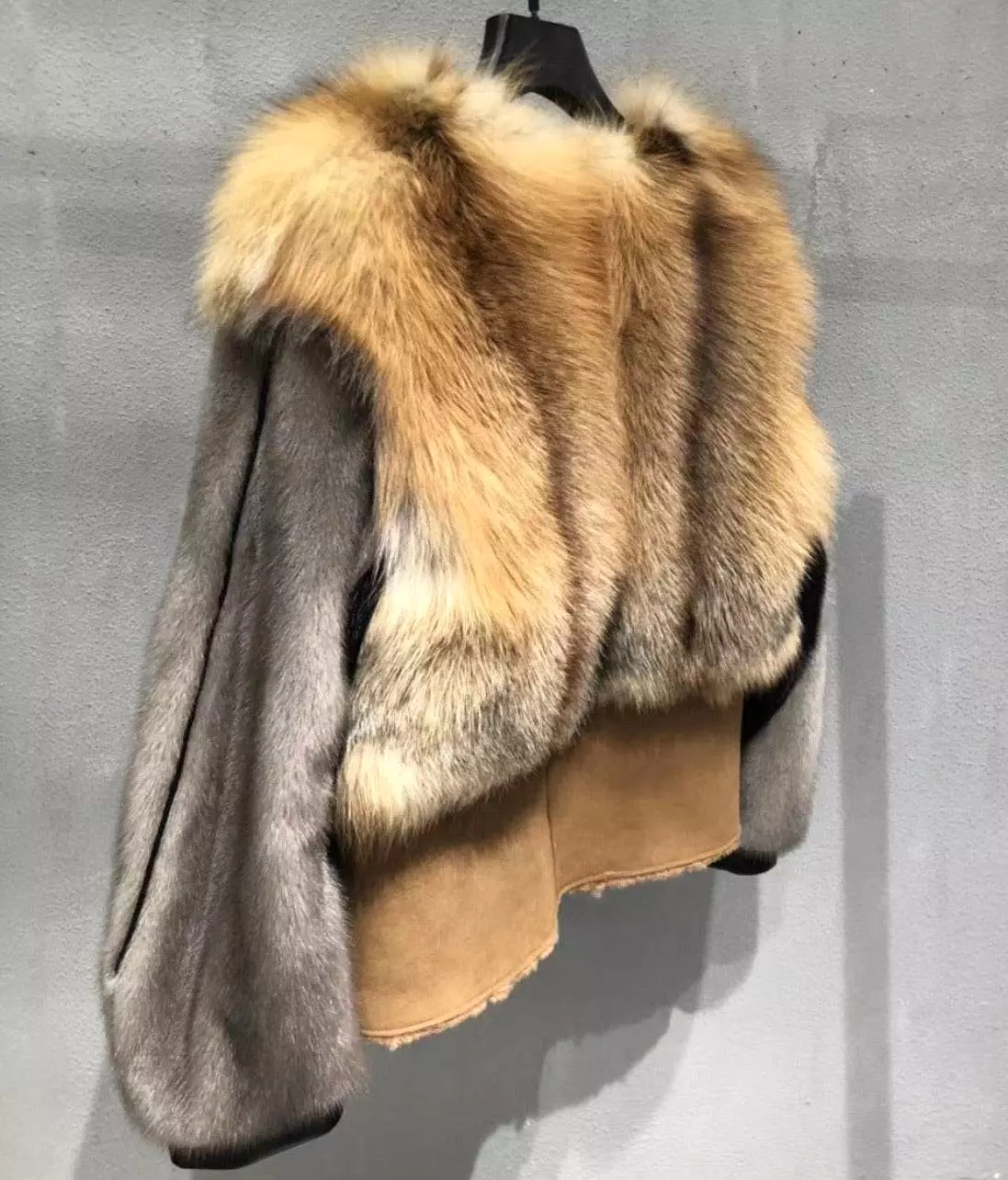 Genuine Fox Fur And Mink Thick Sheepskin Coat