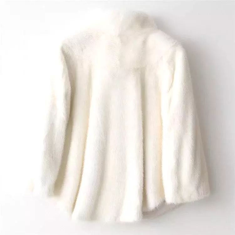 Genuine Russian Mink Fur Crystal Trimmed Coat