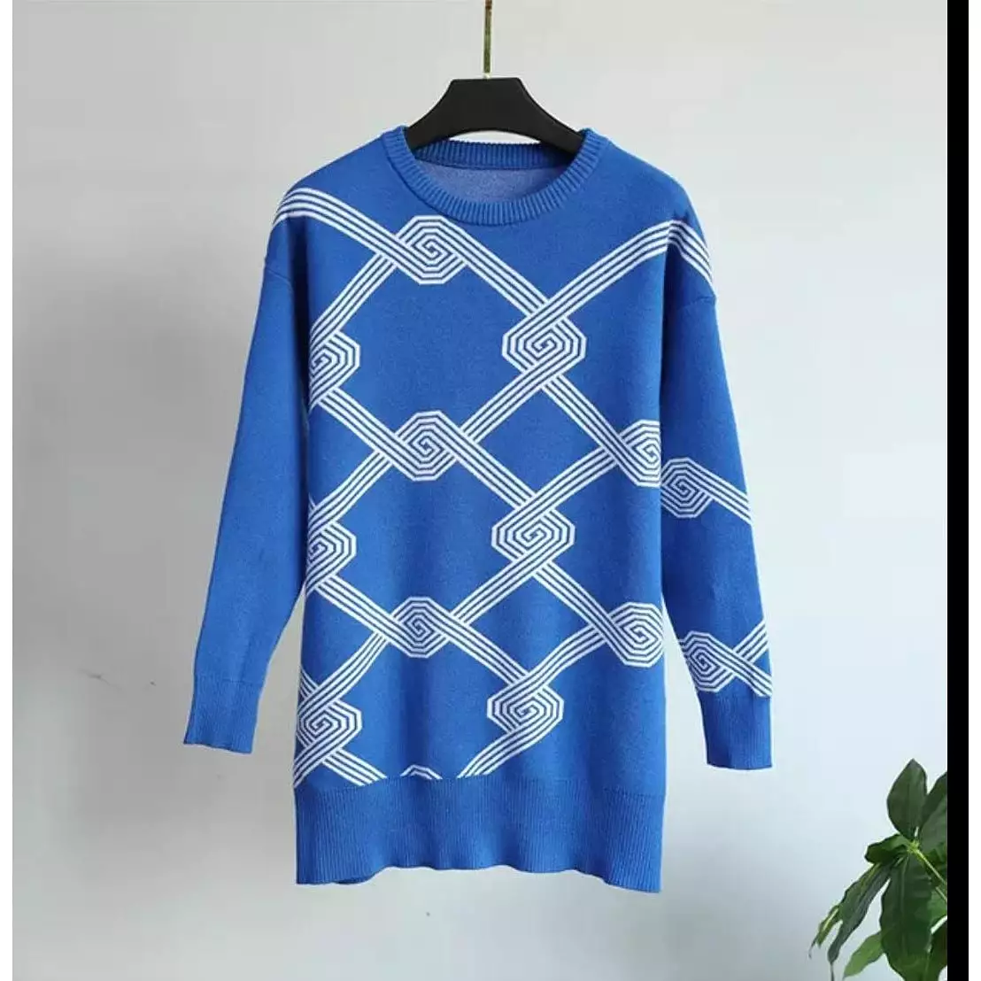 Geometric Print knitted jersey