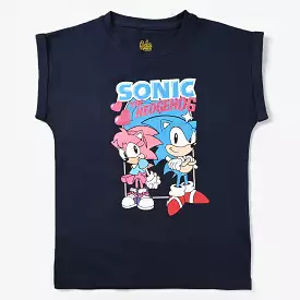 Girls Cotton Jersey T-Shirt H/S Sonic-True Navy