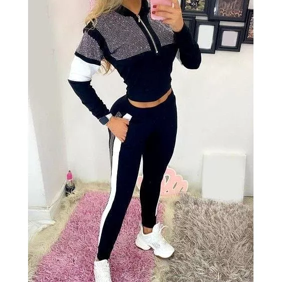 Glitter Zipper Tracksuits