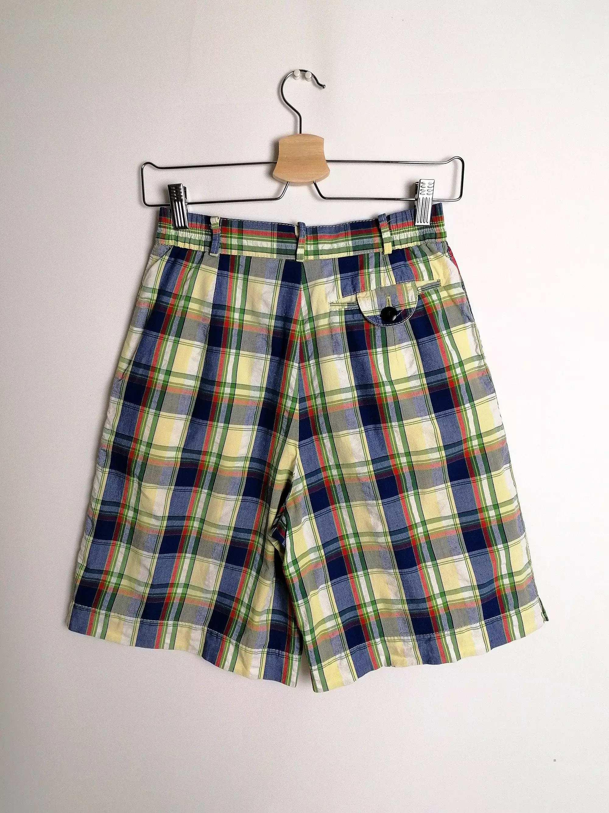 GOLF MASTERS of Alaska High Waist Retro Bermuda Shorts Plaidc- size S-M