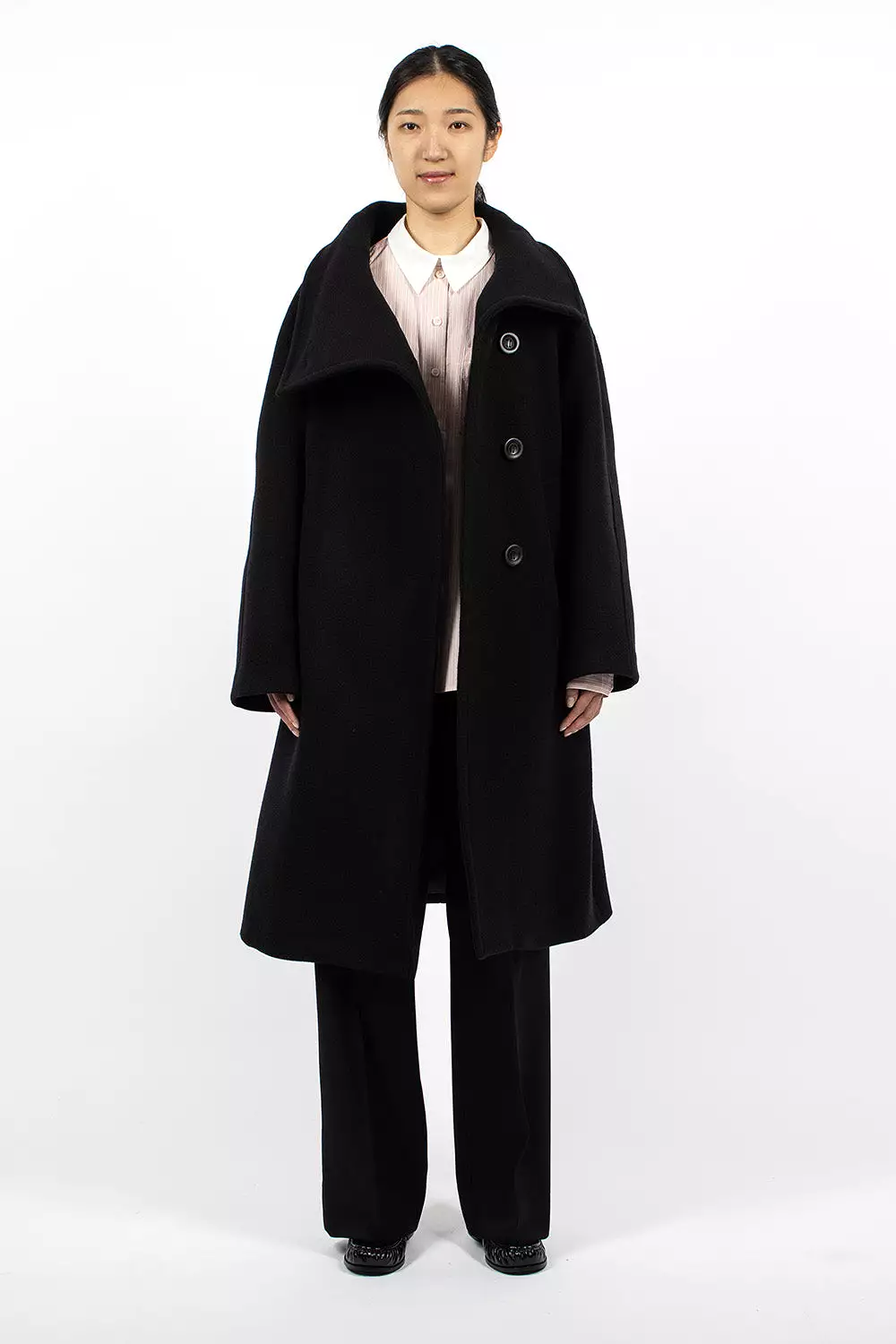 High Neck Coat Black