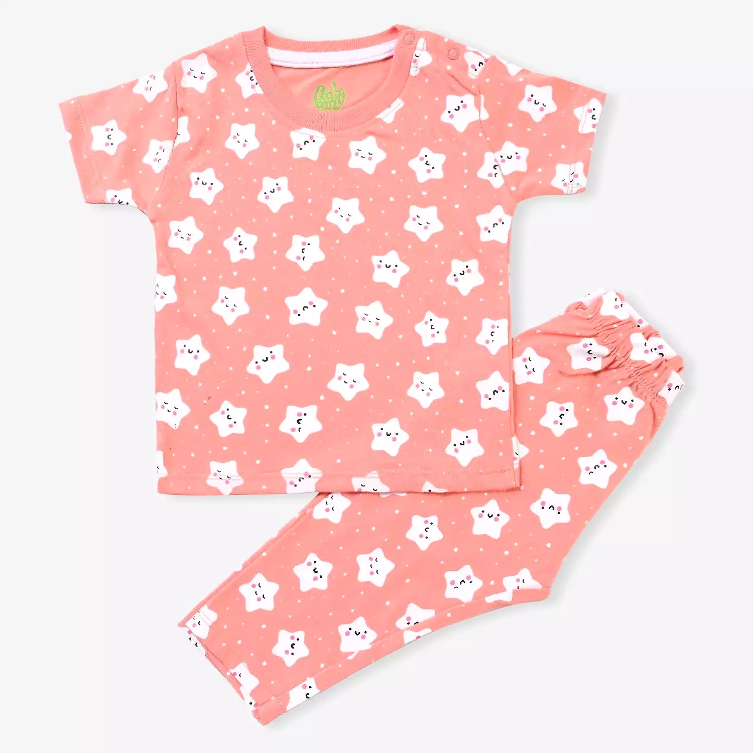 Infant Girls PC Jersey Nightsuit Stars-D.Flower