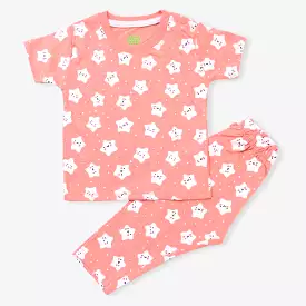 Infant Girls PC Jersey Nightsuit Stars-D.Flower