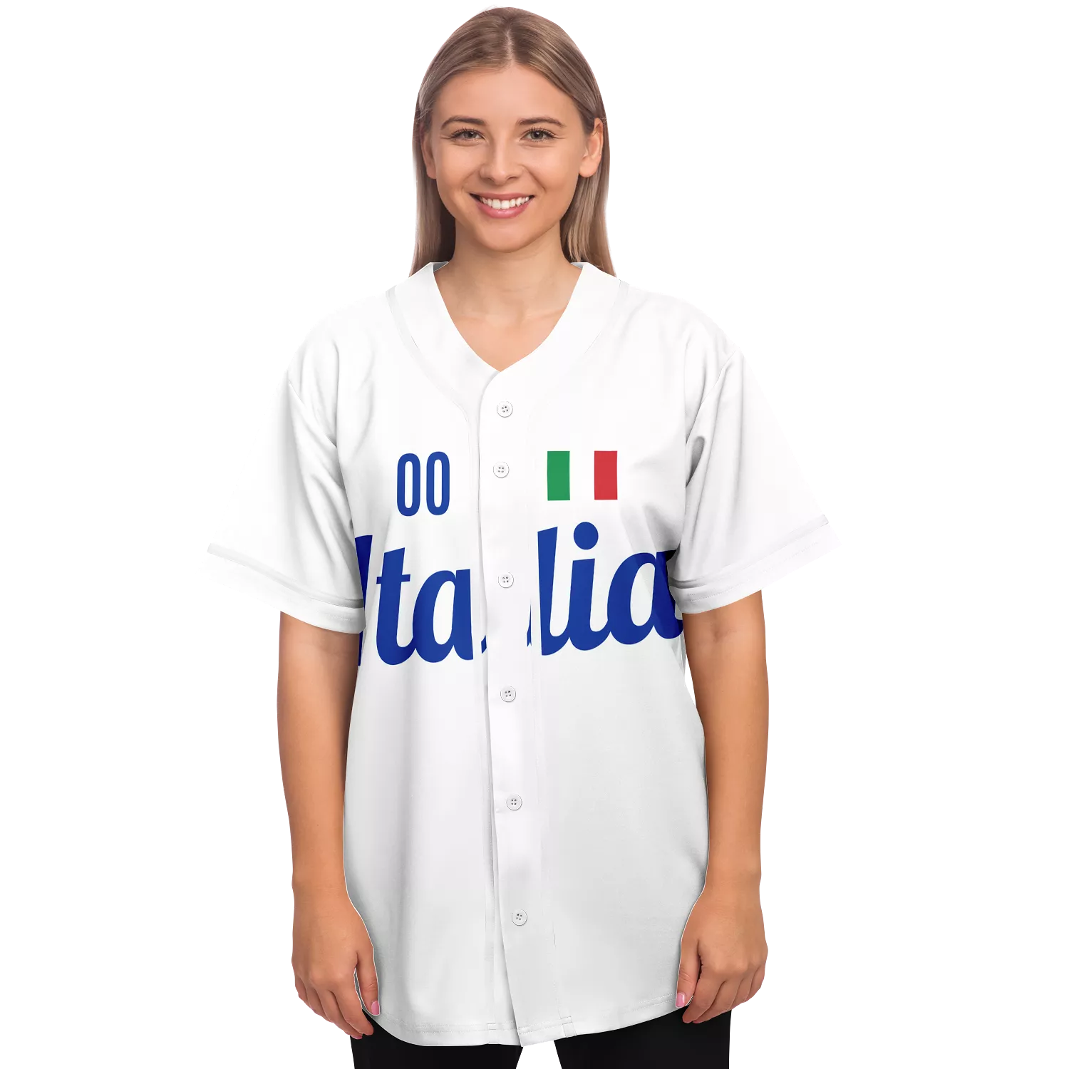 Italy Baseball Jersey - White - Custom Name + Number