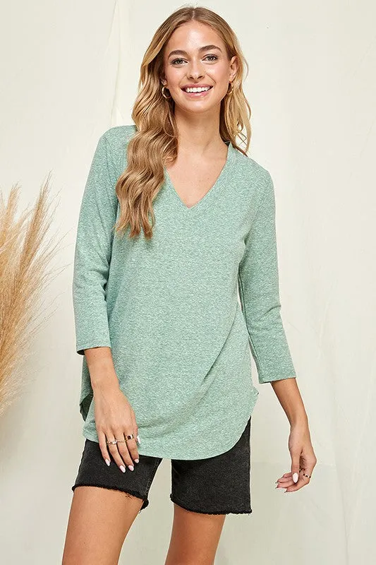 Jersey Cotton 3/4 Sleeve Top