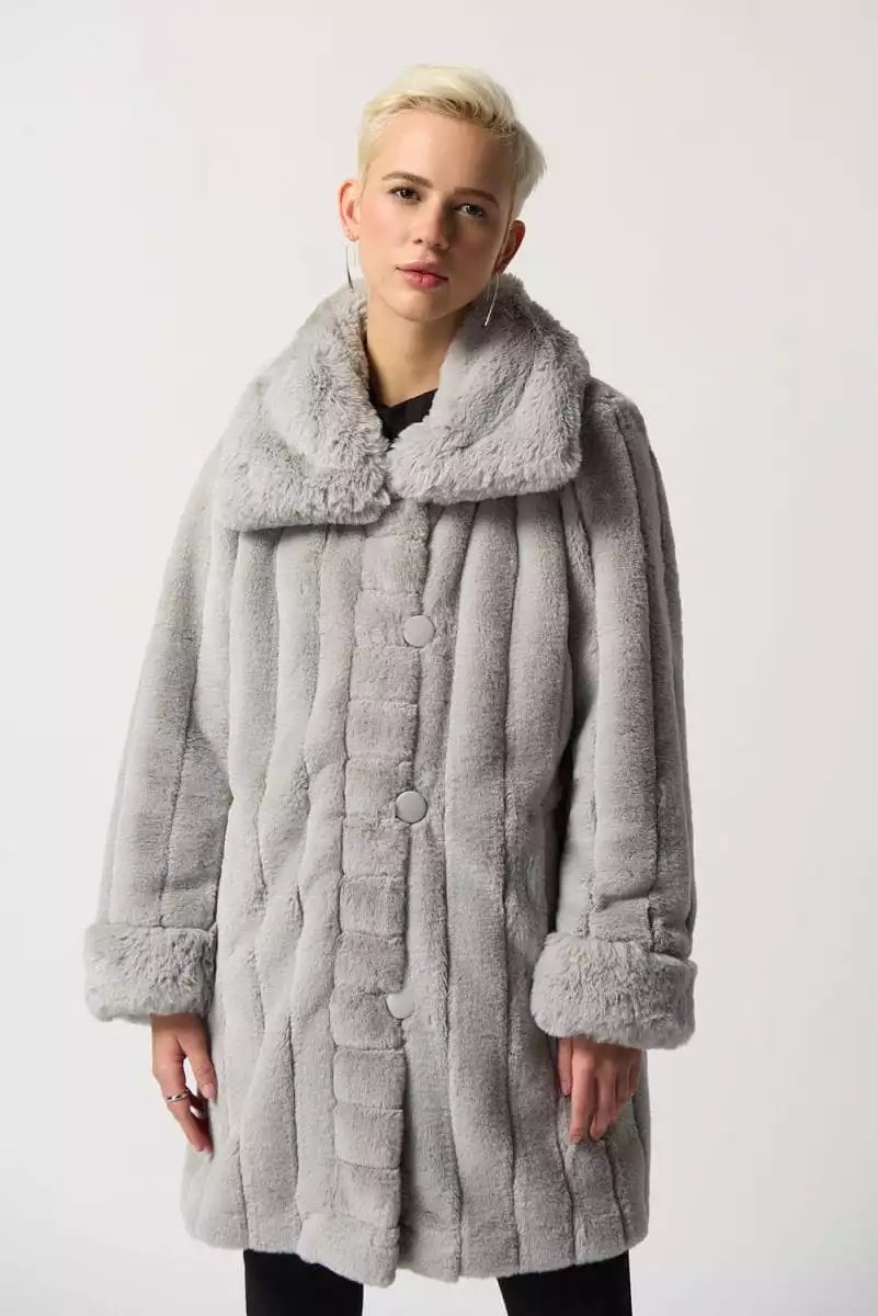 Joseph Ribkoff Faux Fur Reversible Puffer Coat - 233900 (T)