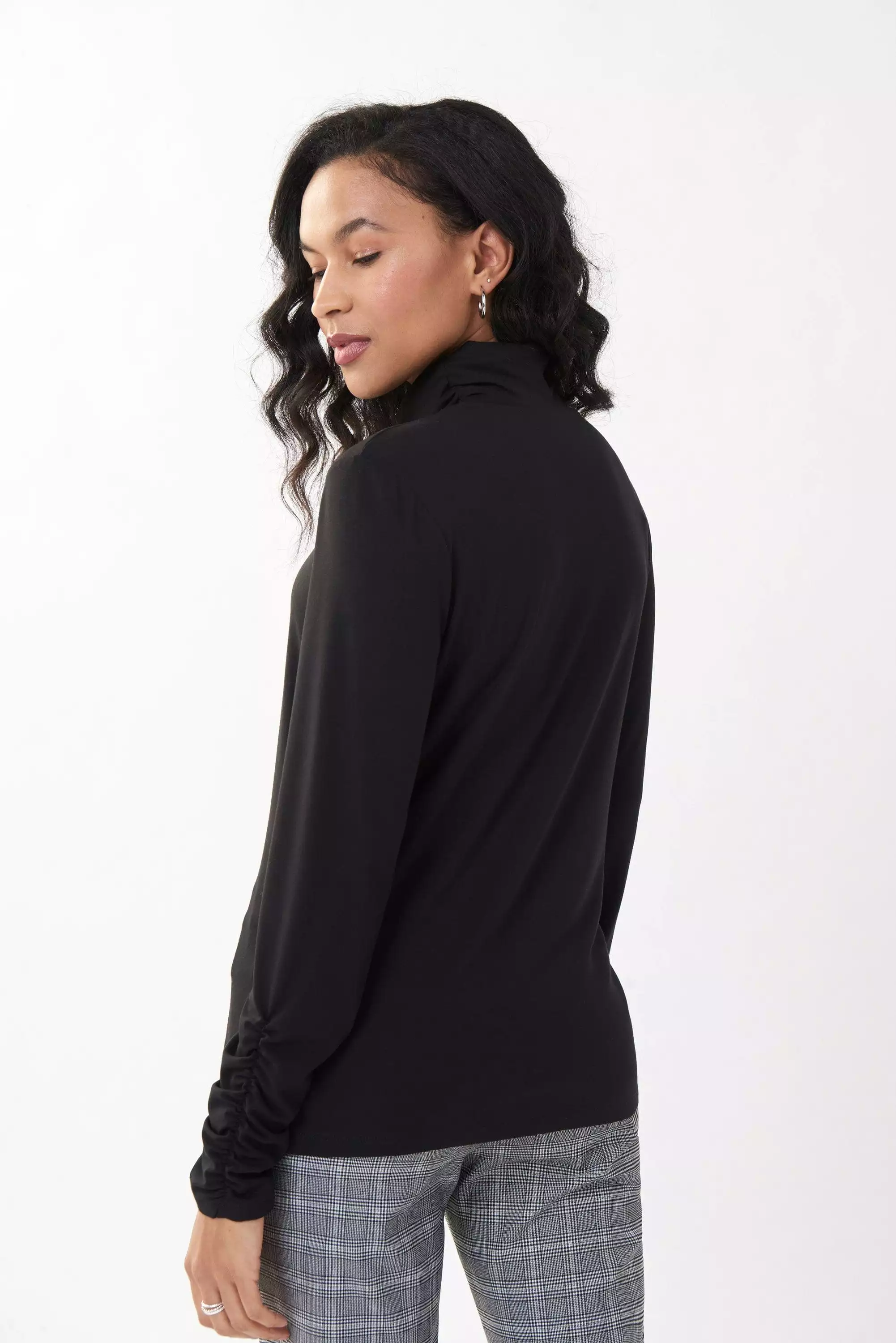 Joseph Ribkoff Funnel Neck Jersey Black Top - 223252 (T)