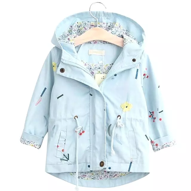 Kids Trench Coat Drawstring Children Fashion Jacket