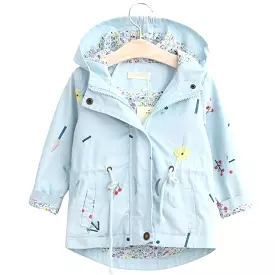 Kids Trench Coat Drawstring Children Fashion Jacket