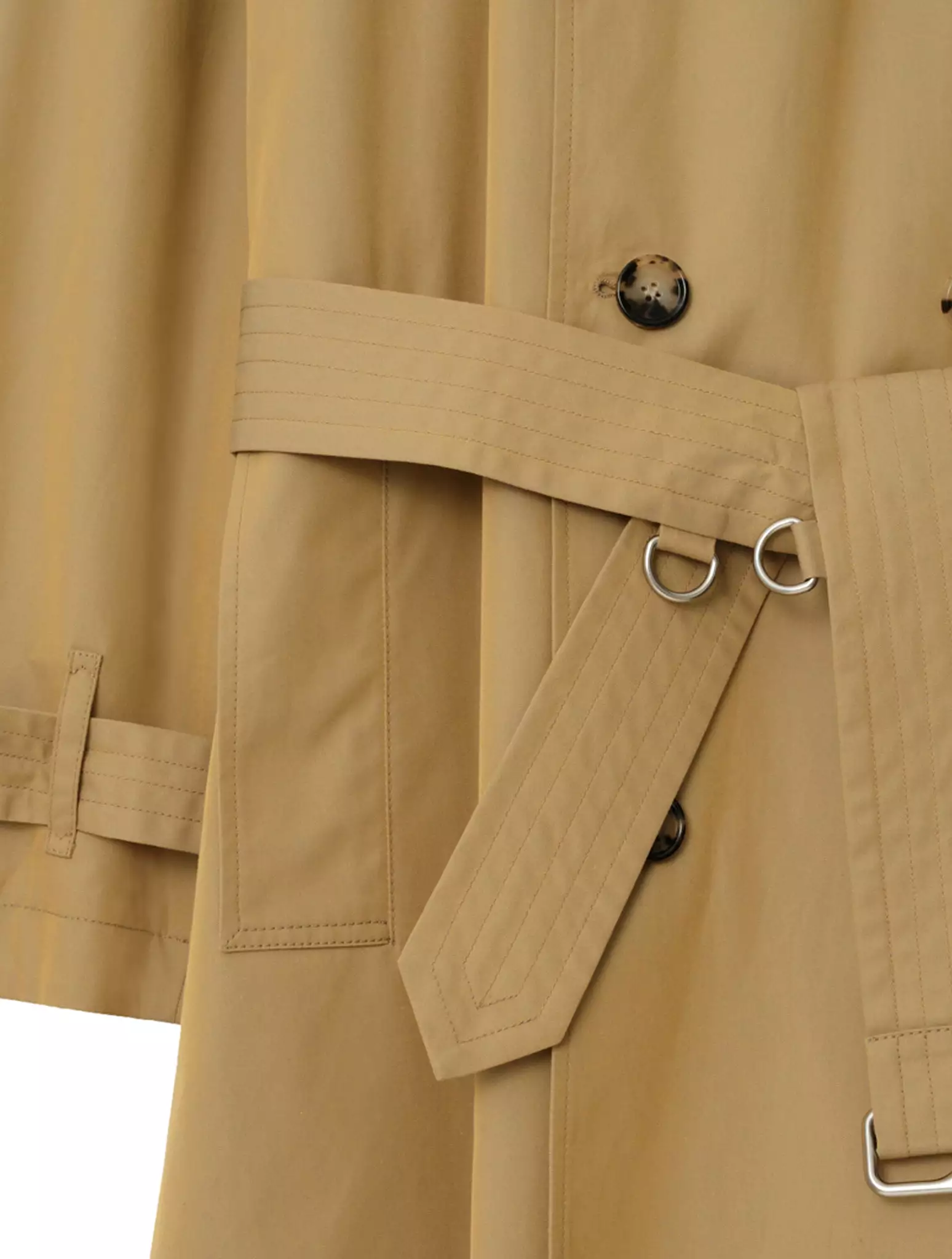 Long gabardine trench coat