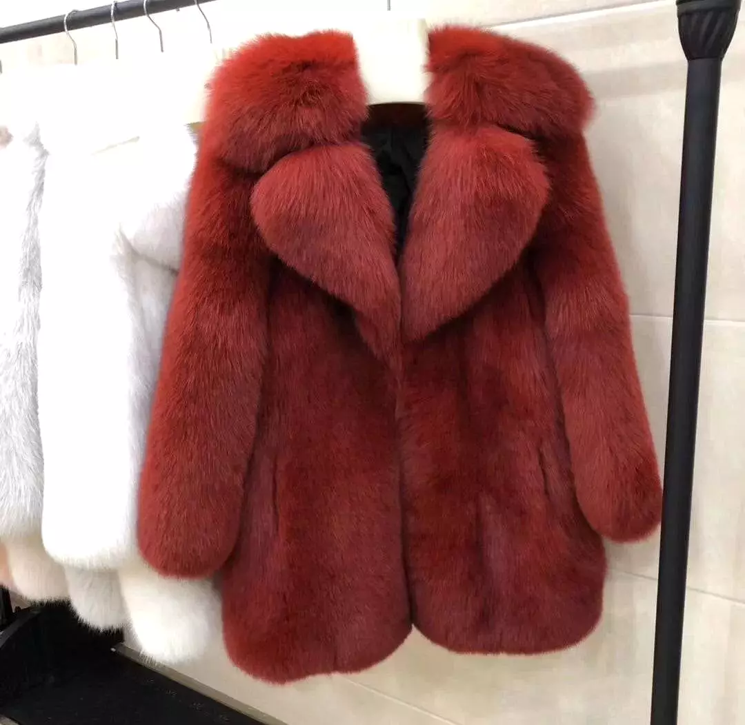 Lux Thick Fox Fur Coat