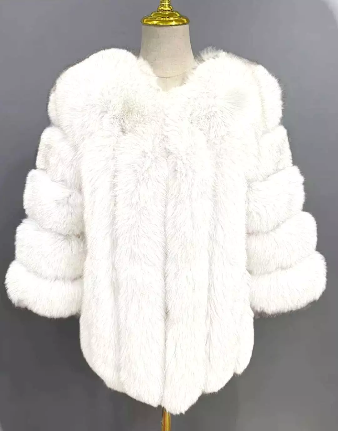 Lux Vertical Striped Fox Fur Coat