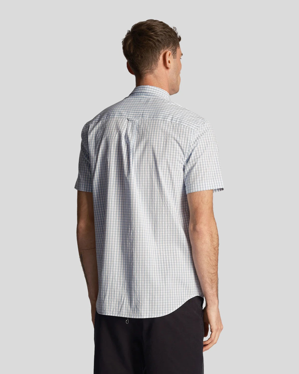 Lyle & Scott Mens Slim Fit Gingham Shirt Short Sleeve