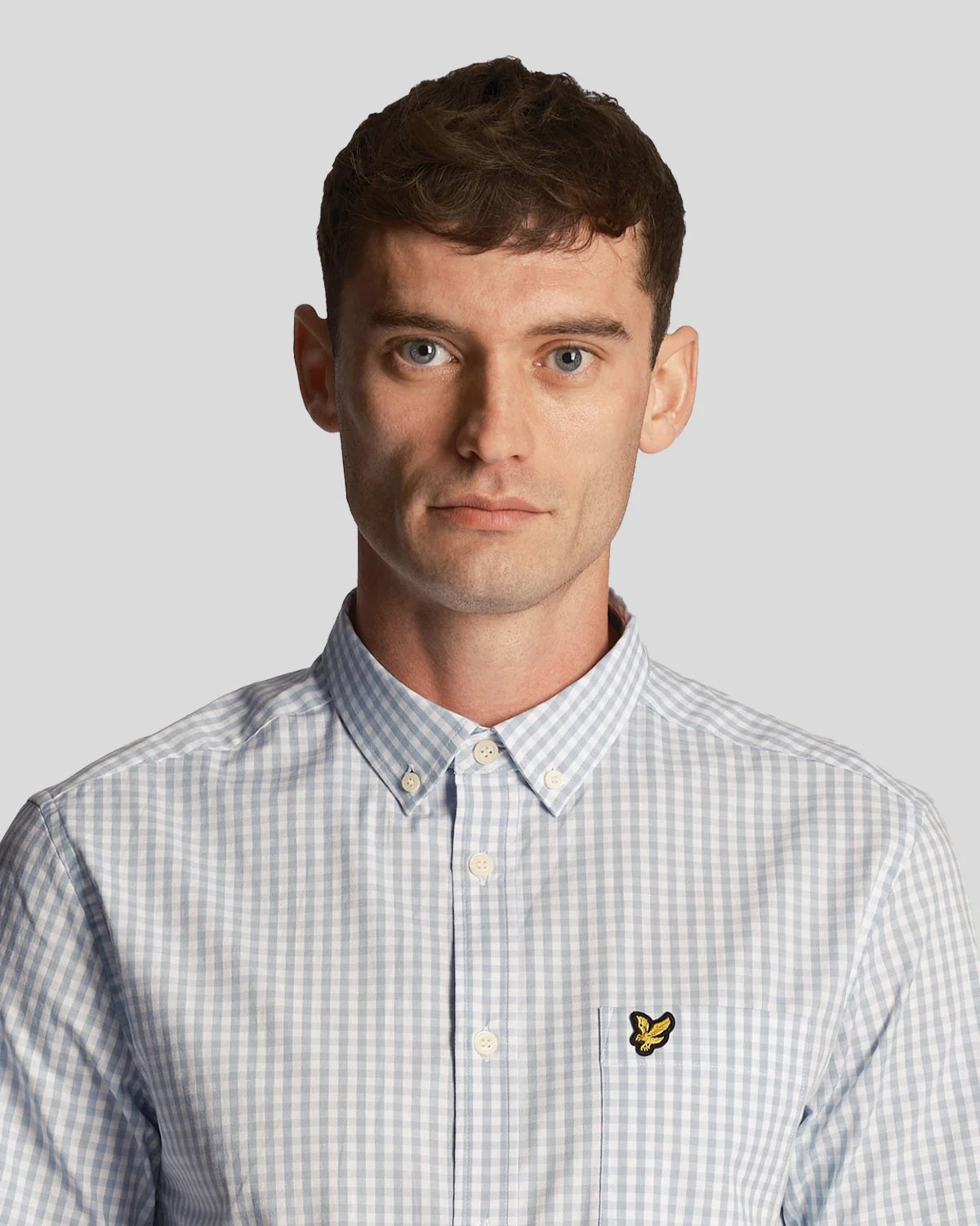 Lyle & Scott Mens Slim Fit Gingham Shirt Short Sleeve