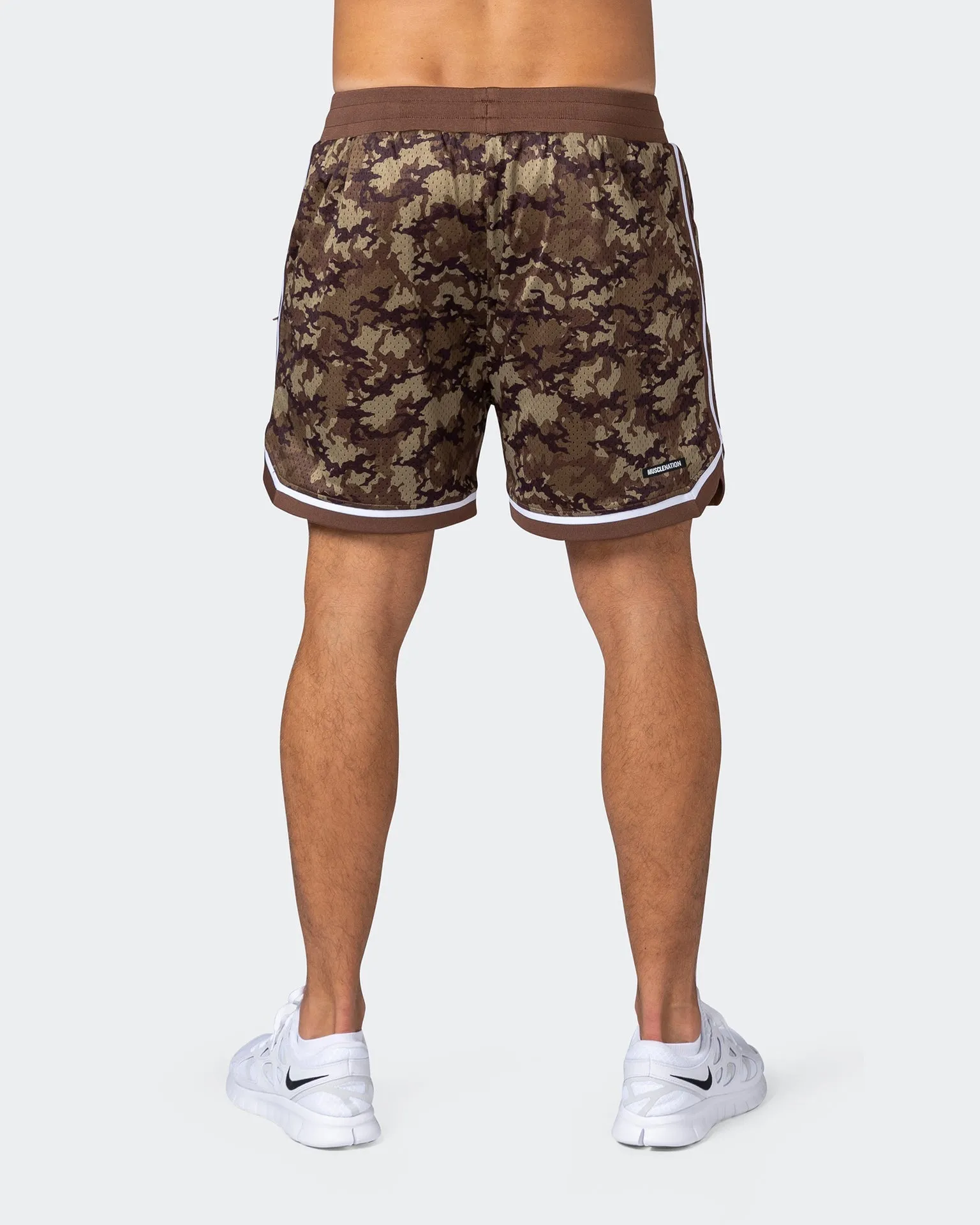 Mens 5 Basketball Shorts - Chestnut Camo Print