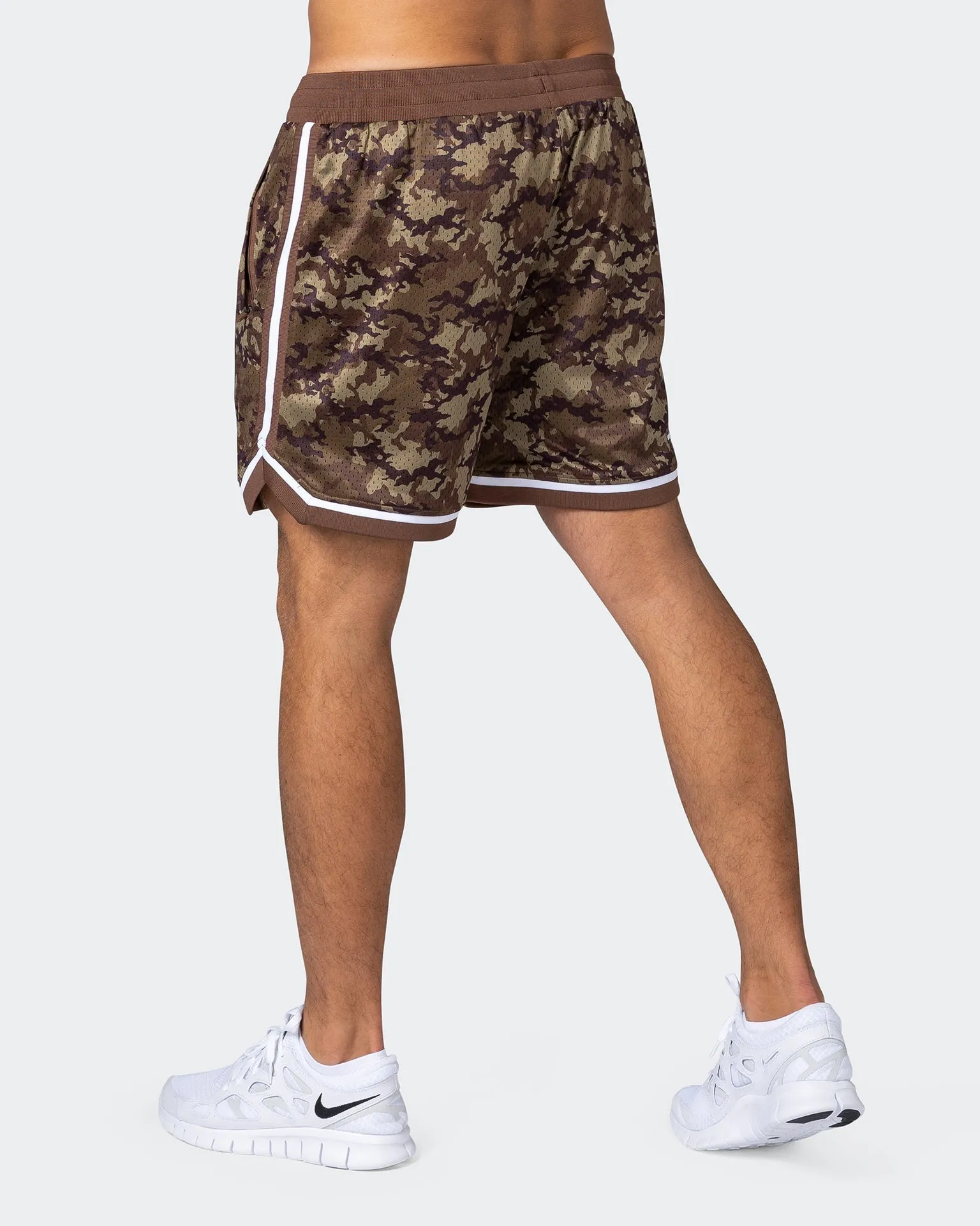 Mens 5 Basketball Shorts - Chestnut Camo Print