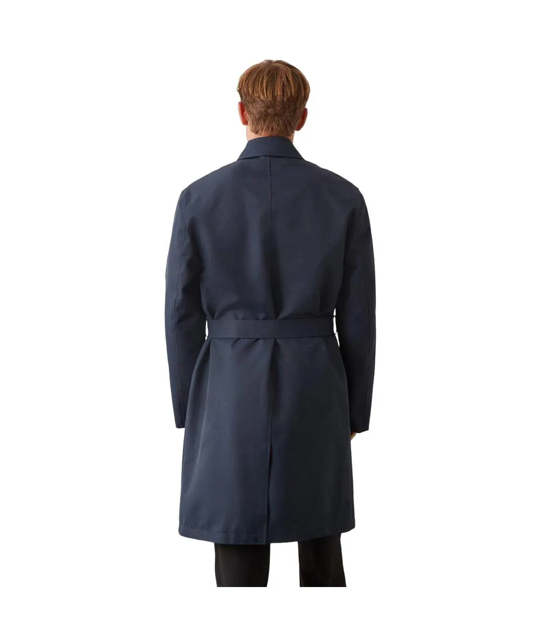 Mens double-breasted trench coat navy Burton