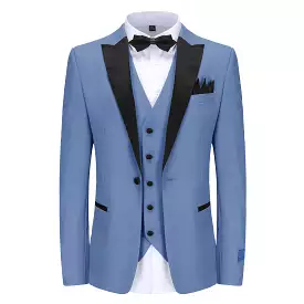 Men's Slim-Fit 3PC Satin Peak Lapel Tuxedo