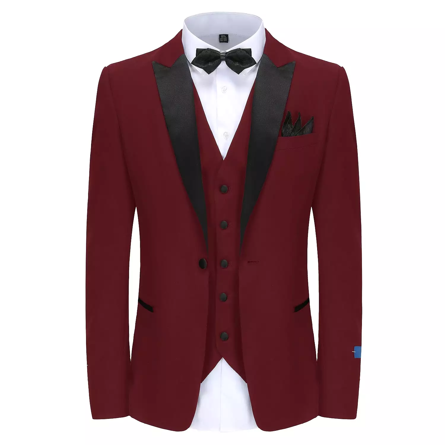 Men's Slim-Fit 3PC Satin Peak Lapel Tuxedo