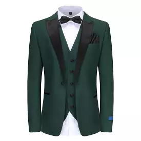 Men's Slim-Fit 3PC Satin Peak Lapel Tuxedo