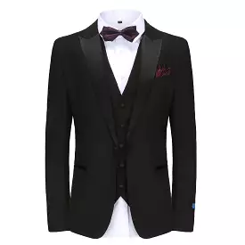 Men's Slim-Fit 3PC Satin Peak Lapel Tuxedo