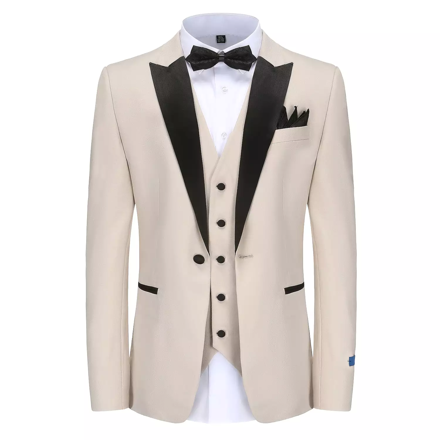 Men's Slim-Fit 3PC Satin Peak Lapel Tuxedo