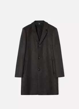 Men's Wool Cashmere Overcoat in Charcoal Melange