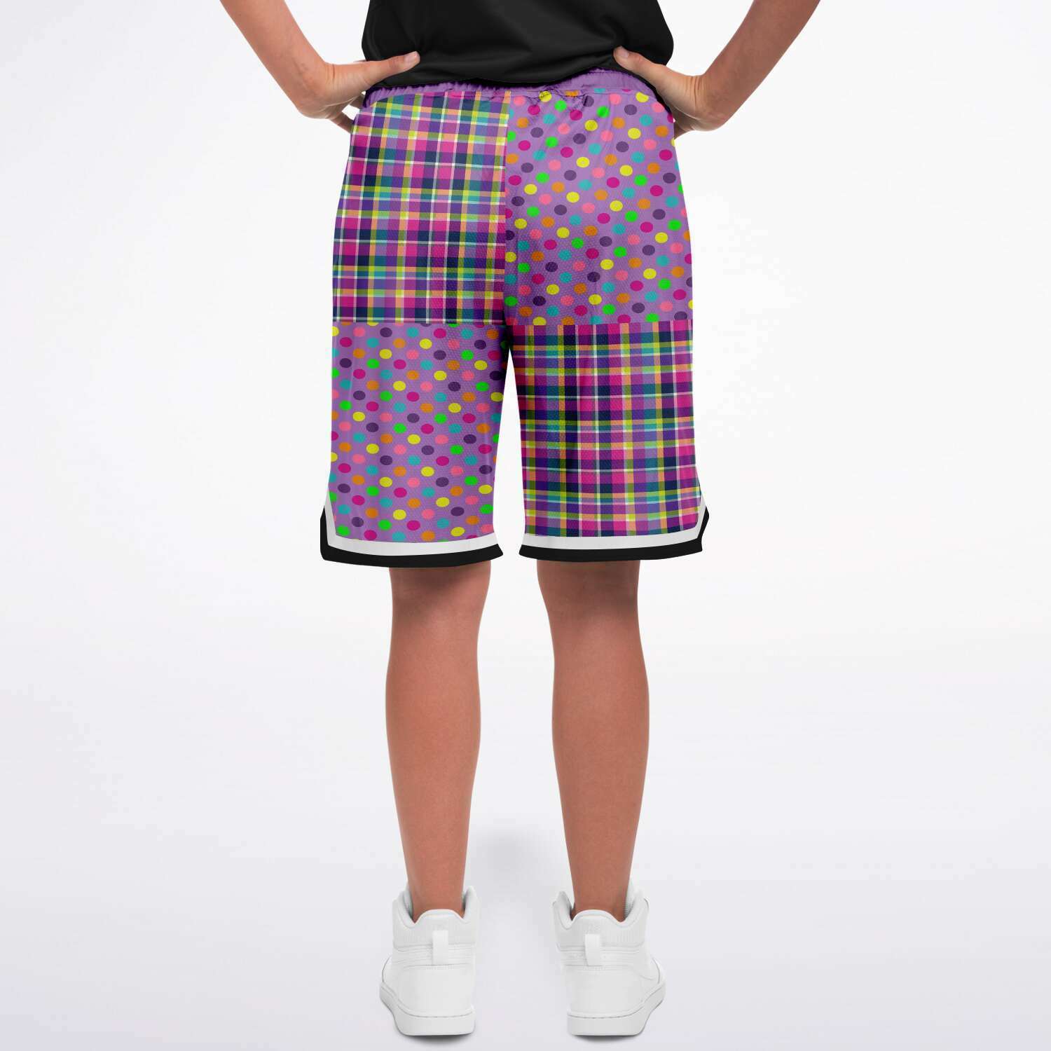 Mercury Retrograde Polka Plaid Basketball Shorts