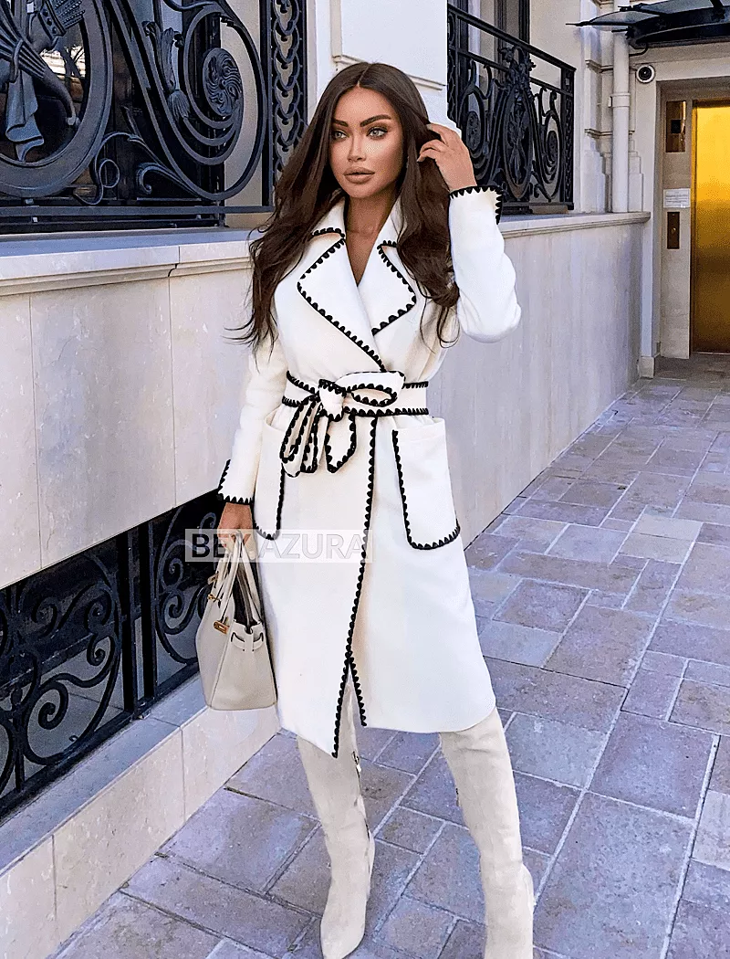 Midi Trench Coat With Contrast Edges