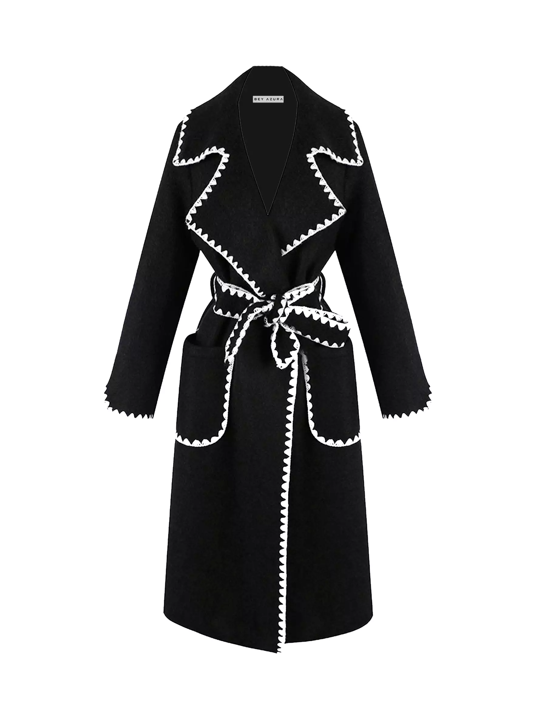 Midi Trench Coat With Contrast Edges