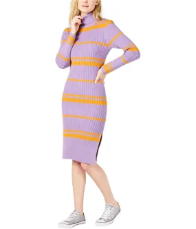 Moon River Womens Stripe Bodycon Sweater Dress