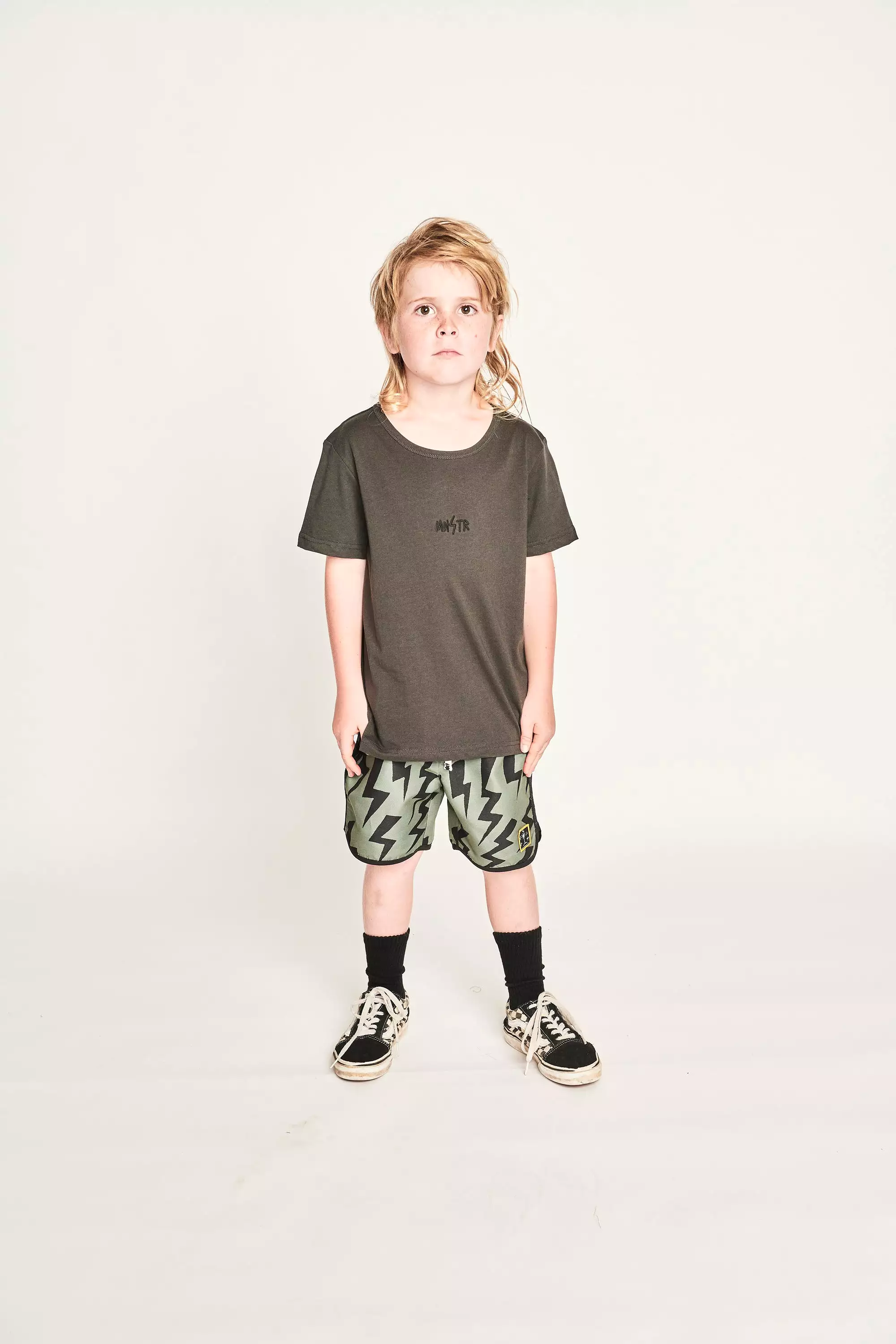 Munster Kids Zapper Boardies - Olivine