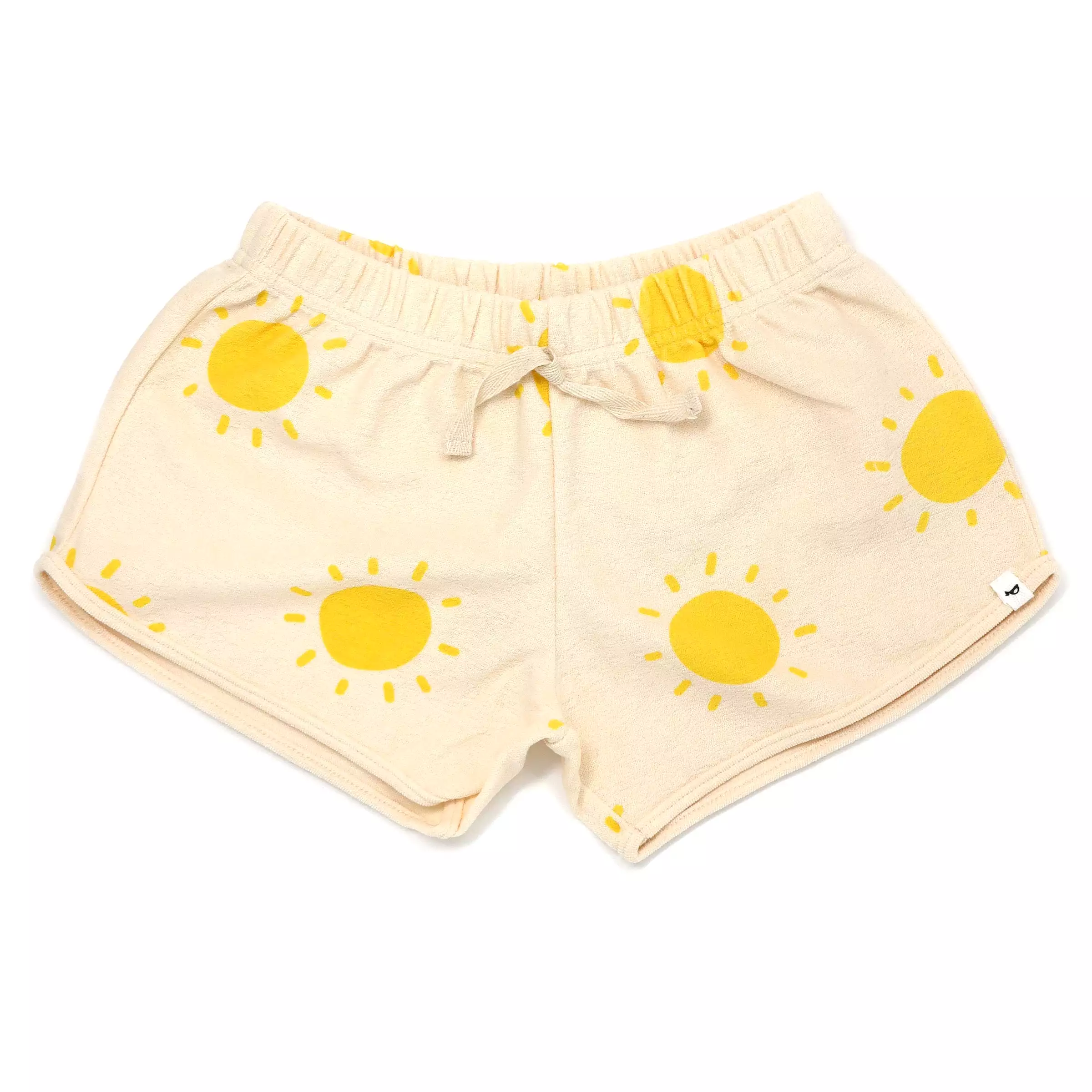 oh baby! Cotton Terry Girls Track Shorts - Sunshine Print - Natural