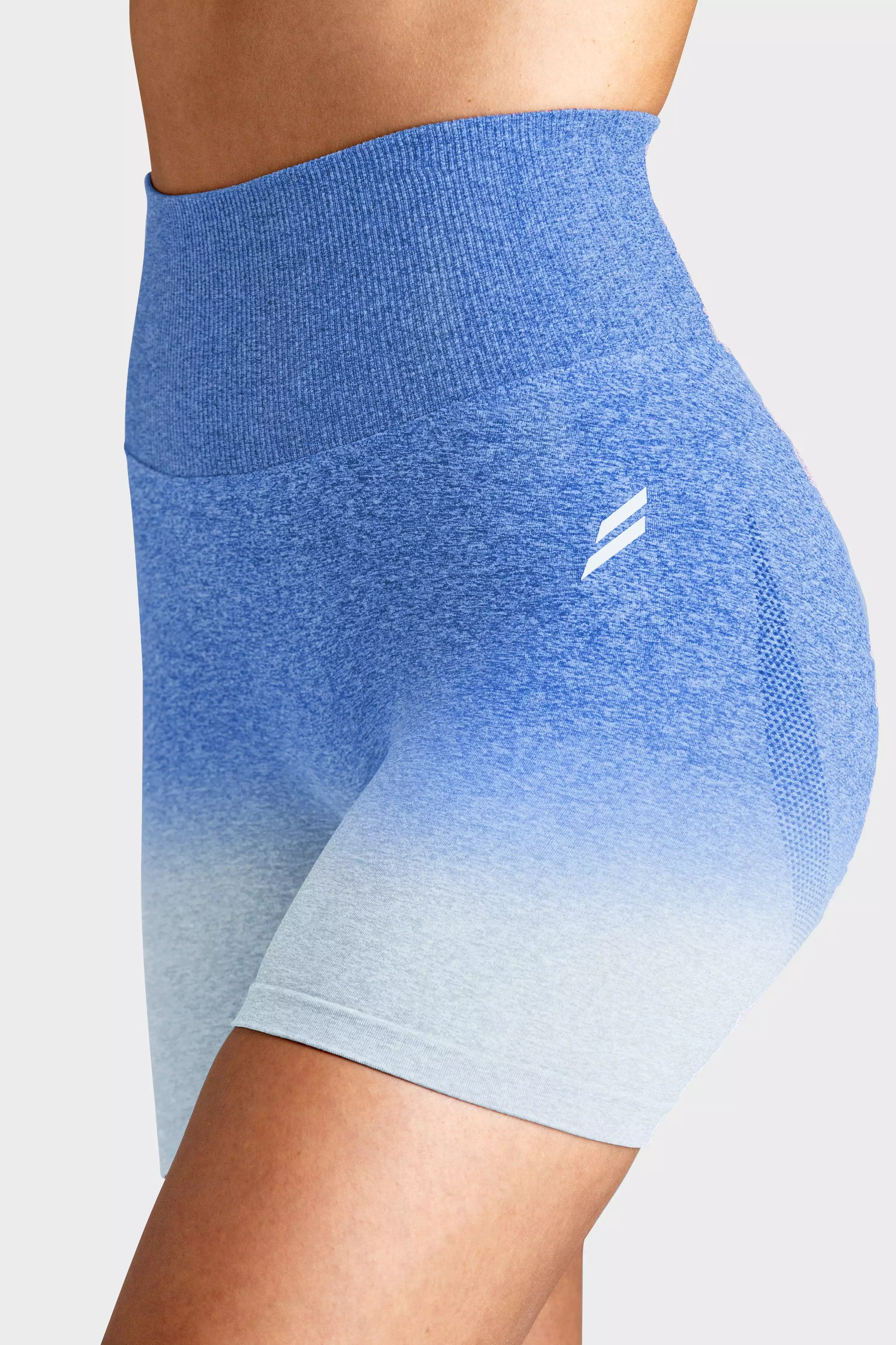 Ombre Scrunch Seamless Shorts - Blue