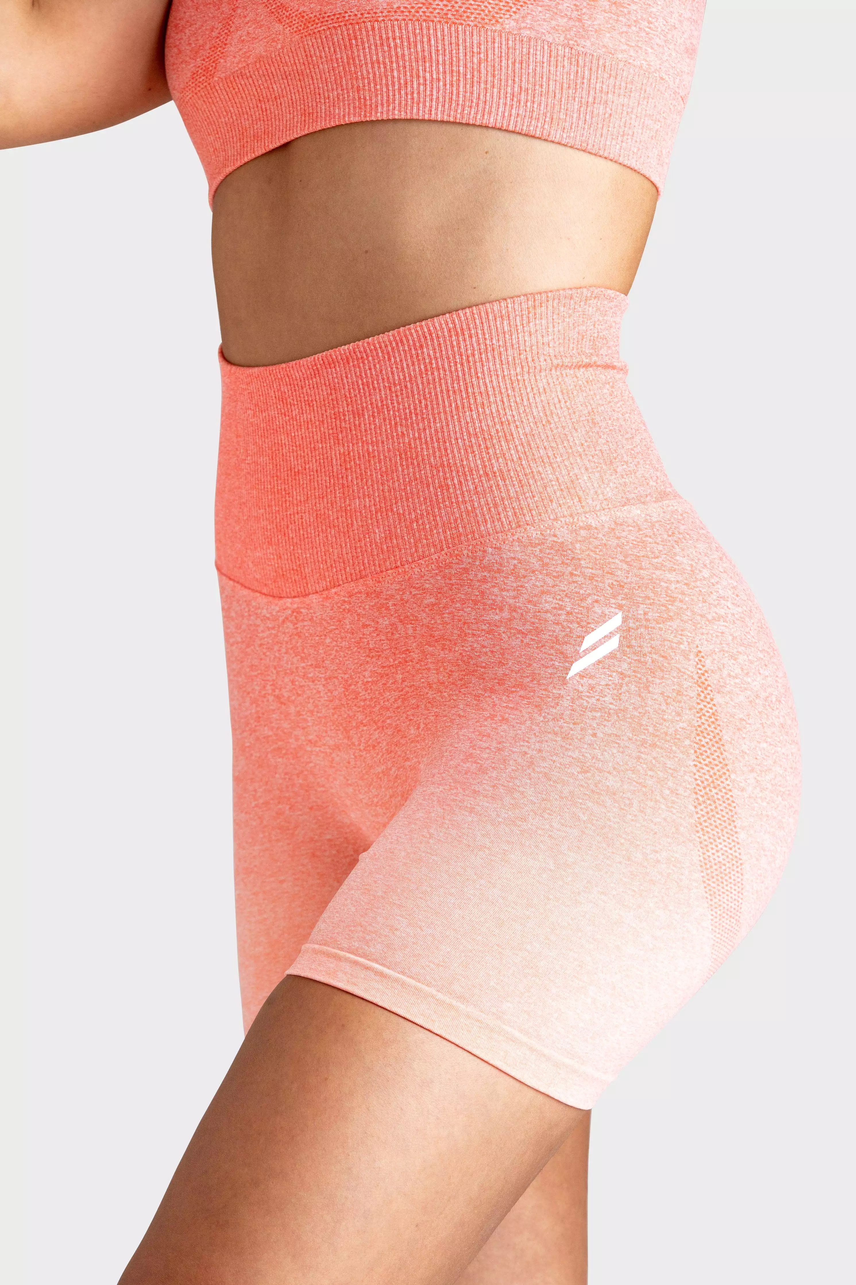 Ombre Scrunch Seamless Shorts - Coral