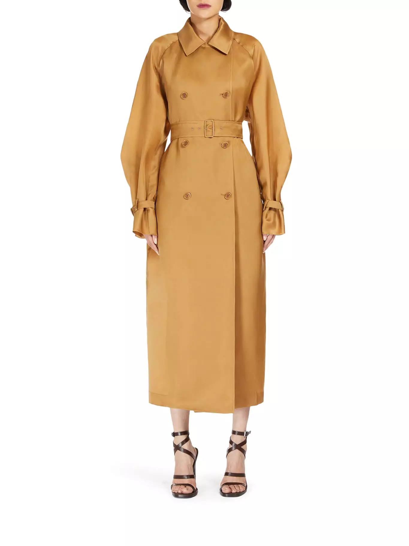 Oversized organza trench coat