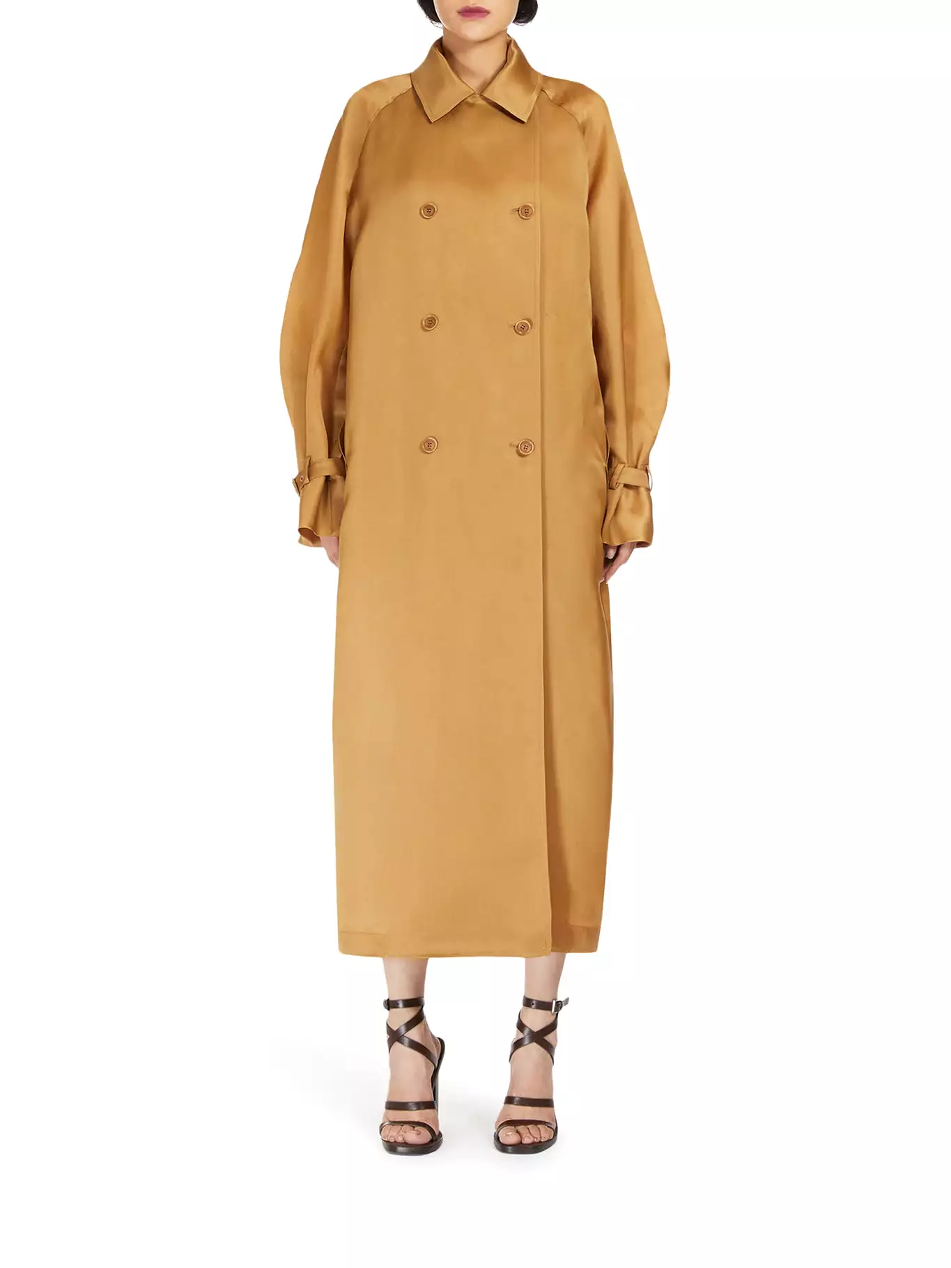 Oversized organza trench coat