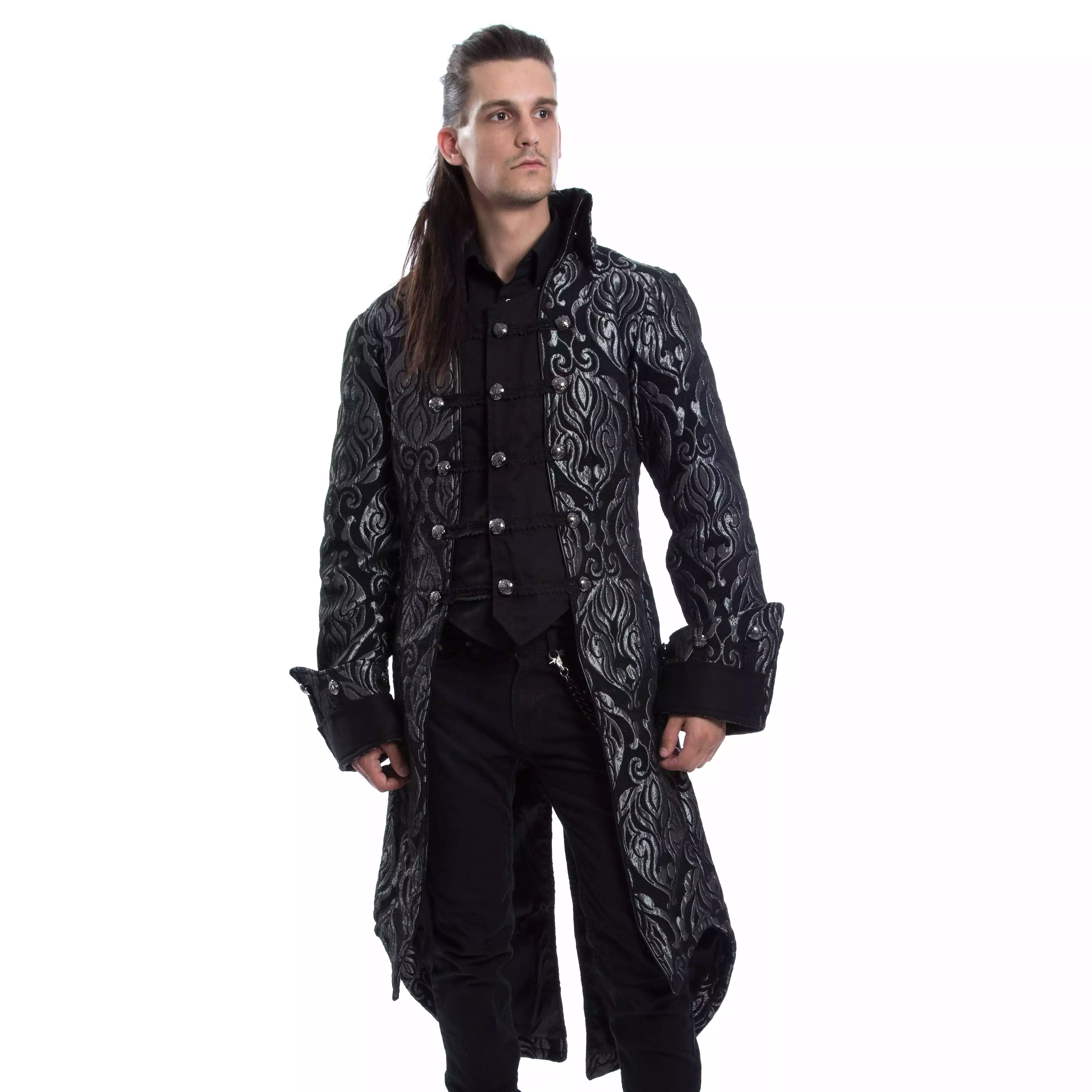 PIRATE COAT - SILVER BROCADE