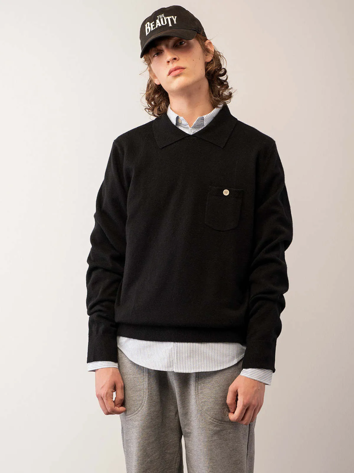 Polo Sweater - Black