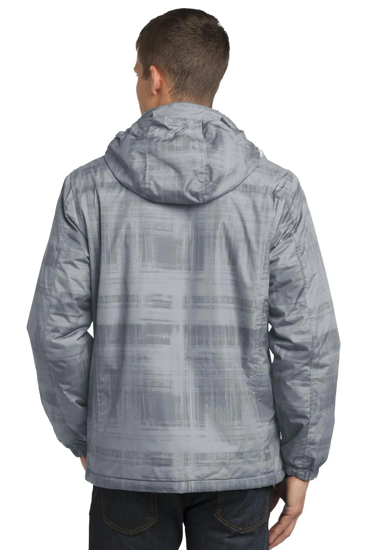 Port Authority Brushstroke Print Insulated Jacket J320 Grey