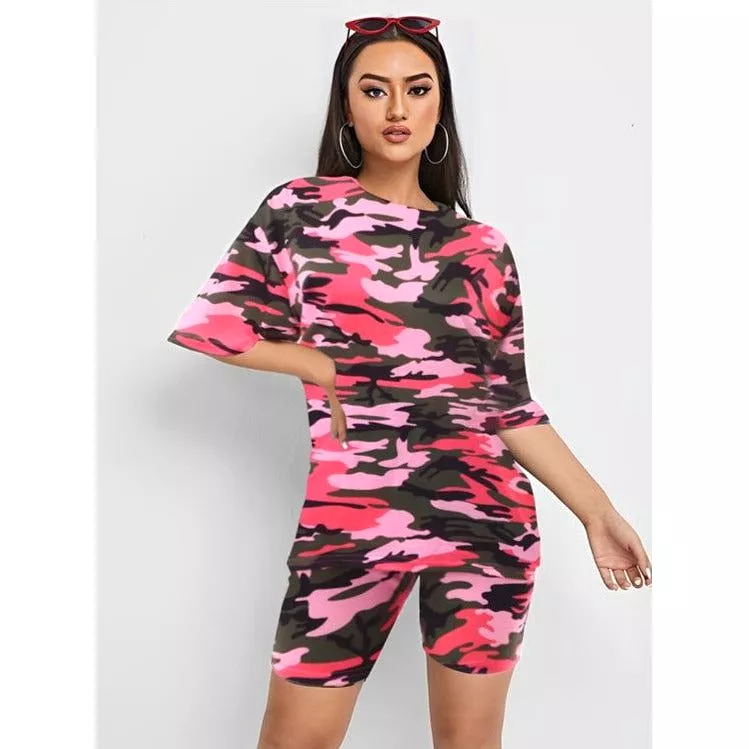 Print Camouflage Two Piece Set